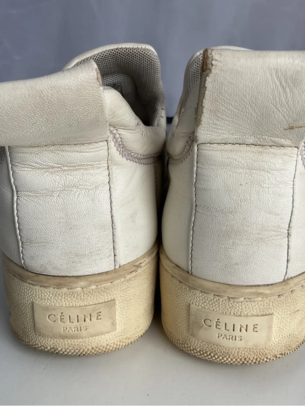 Celine Phoebe Philo Era White Leather Slip-On Platform Sneakers Shoes EU 38 - Picture 7 of 16
